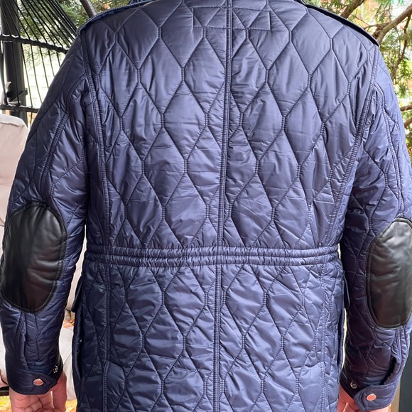 BURBERRY MEN’S GRANSWORTH NAVY BLUE DIAMOND NOVA CHECK COAT - Picture 15 of 15